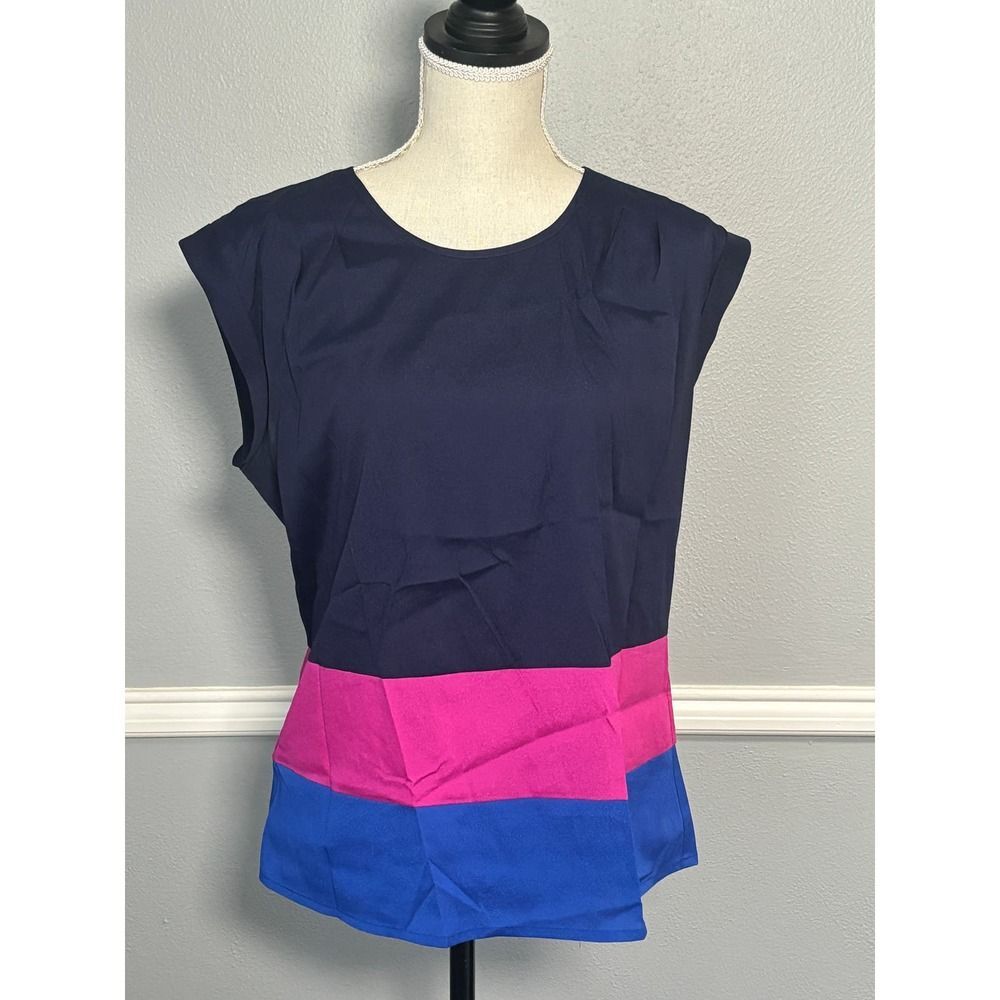 NEW YORK & COMPANY COLOR BLOCK BUSINESS CASUAL OFFICE WEAR WORK CLOUSE SZ MEDIUM